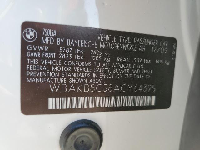 Продаж на аукціоні авто 2010 Bmw 750 Li, vin: WBAKB8C58ACY64395, номер лоту: 44145823