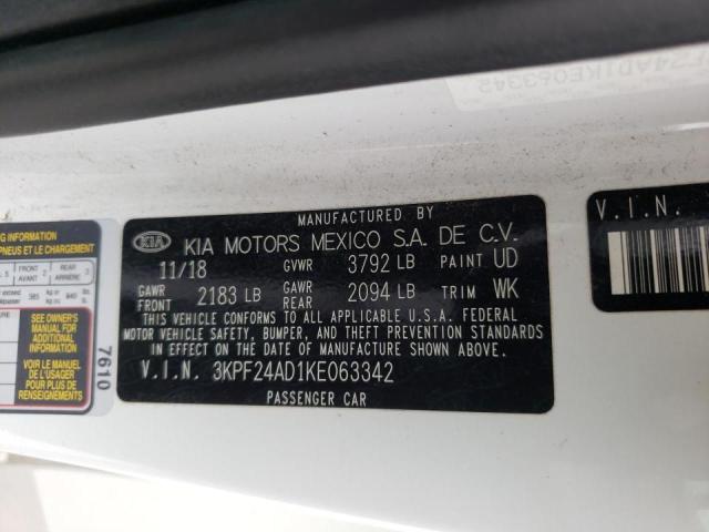 Aukcja sprzedaży 2019 Kia Forte Fe, vin: 3KPF24AD1KE063342, numer aukcji: 43991543