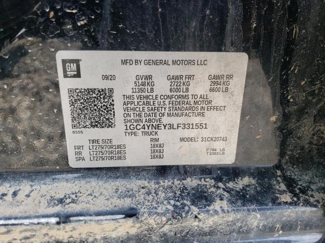 Aukcja sprzedaży 2020 Chevrolet Silverado K2500 Heavy Duty Lt, vin: 1GC4YNEY3LF331551, numer aukcji: 43735133
