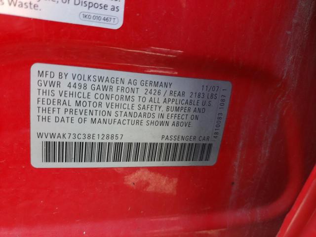 2008 Volkswagen Passat Komfort მანქანა იყიდება აუქციონზე, vin: WVWAK73C38E128857, აუქციონის ნომერი: 43805243