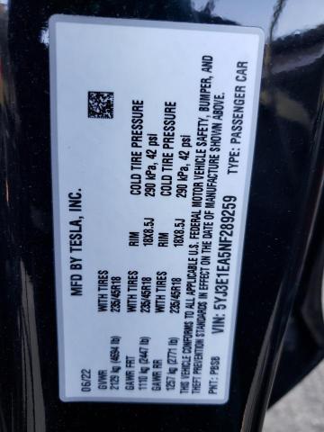 Aukcja sprzedaży 2022 Tesla Model 3, vin: 5YJ3E1EA5NF289259, numer aukcji: 44169343