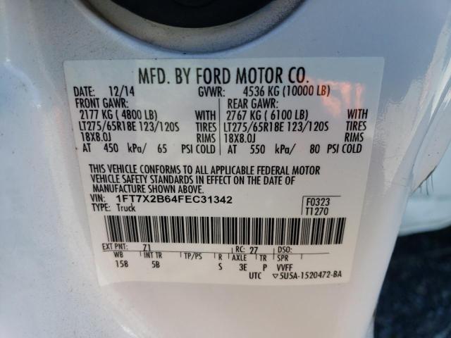 43814443 :رقم المزاد ، 1FT7X2B64FEC31342 vin ، 2015 Ford F250 Super Duty مزاد بيع