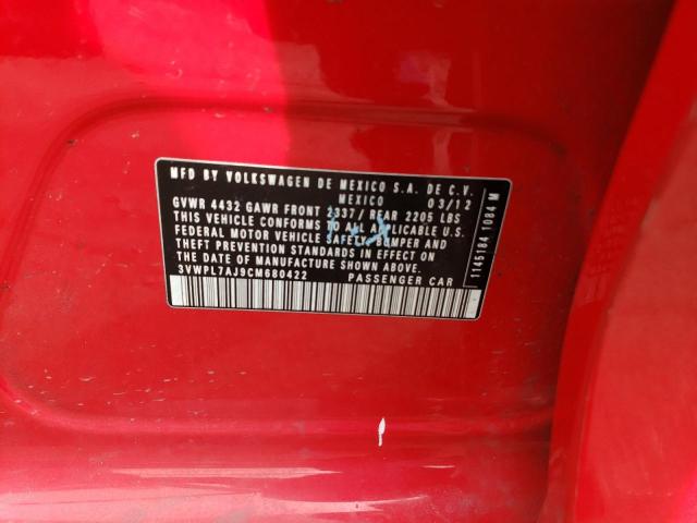 43762613 :رقم المزاد ، 3VWPL7AJ9CM680422 vin ، 2012 Volkswagen Jetta Tdi مزاد بيع