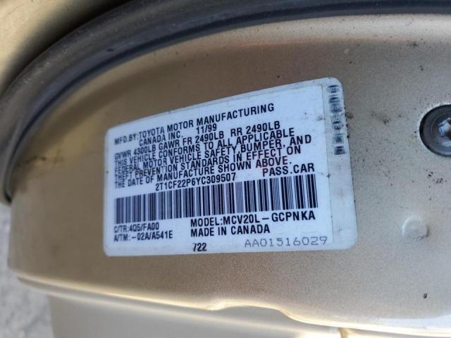 Aukcja sprzedaży 2000 Toyota Camry Solara Se, vin: 2T1CF22P6YC309507, numer aukcji: 43971413