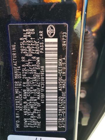Aukcja sprzedaży 2014 Toyota Camry L, vin: 4T1BF1FK3EU818548, numer aukcji: 43907683