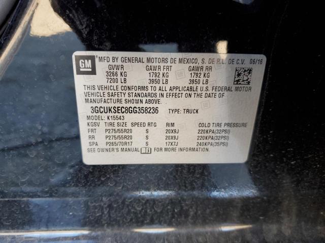Aukcja sprzedaży 2016 Chevrolet Silverado K1500 Ltz, vin: 3GCUKSEC8GG358236, numer aukcji: 43857723