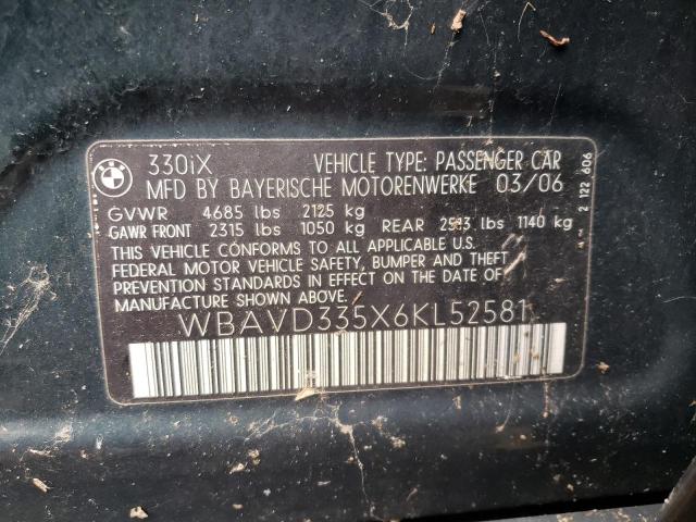 Продаж на аукціоні авто 2006 Bmw 330 Xi, vin: WBAVD335X6KL52581, номер лоту: 43820103
