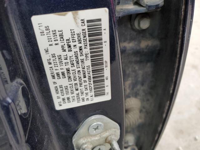 Aukcja sprzedaży 2011 Honda Accord Lxp, vin: 1HGCP2F49BA140755, numer aukcji: 43964823