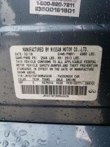 43382903 :رقم المزاد ، JN1EV7AP3KM540436 vin ، 2019 Infiniti Q50 Luxe مزاد بيع