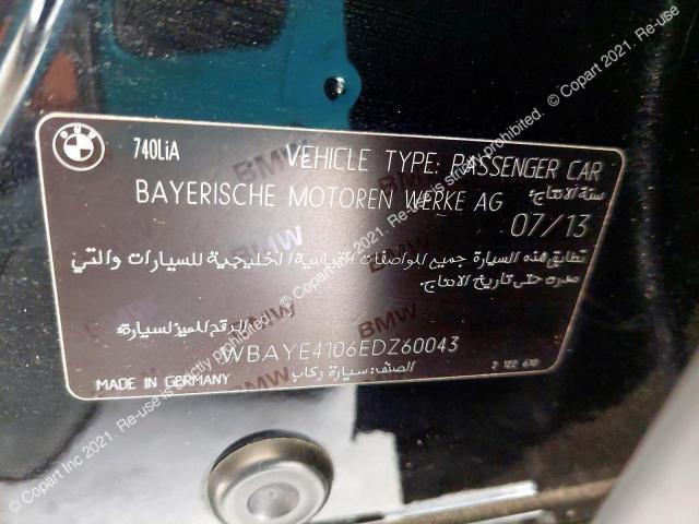 43864373 :رقم المزاد ، WBAYE4106EDZ60043 vin ، 2014 Bmw 740li مزاد بيع
