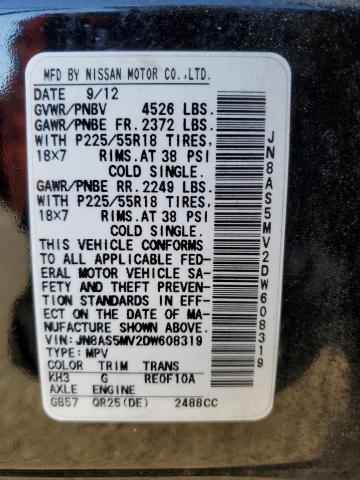 2013 Nissan Rogue S მანქანა იყიდება აუქციონზე, vin: JN8AS5MV2DW608319, აუქციონის ნომერი: 43808593