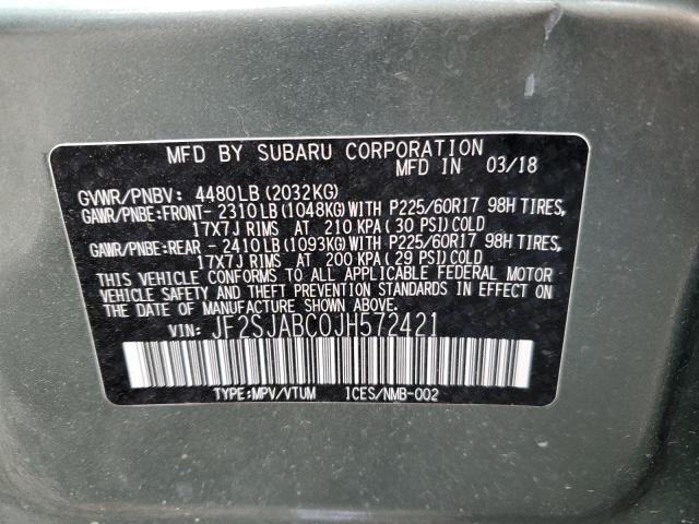 Aukcja sprzedaży 2018 Subaru Forester 2.5i, vin: JF2SJABC0JH572421, numer aukcji: 43898543