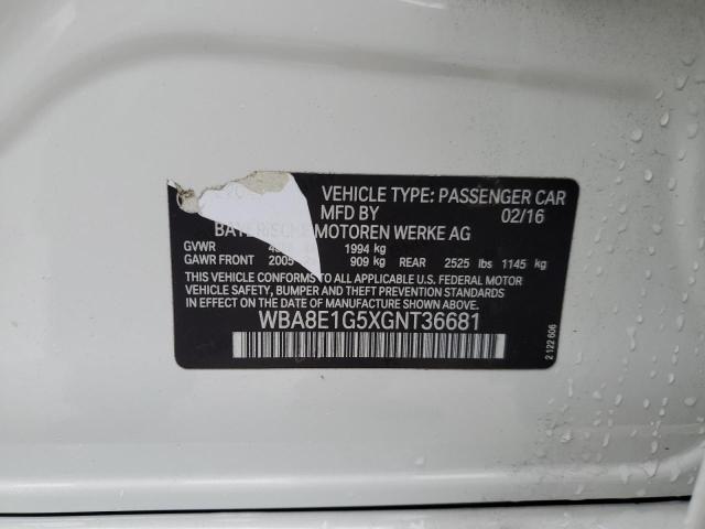 Aukcja sprzedaży 2016 Bmw 320 I, vin: WBA8E1G5XGNT36681, numer aukcji: 43986053