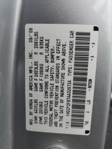 Aukcja sprzedaży 2010 Honda Accord Exl, vin: 1HGCP2F87AA026724, numer aukcji: 43915523