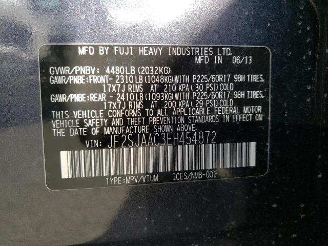 2014 Subaru Forester 2.5i მანქანა იყიდება აუქციონზე, vin: JF2SJAAC3EH454872, აუქციონის ნომერი: 43566713