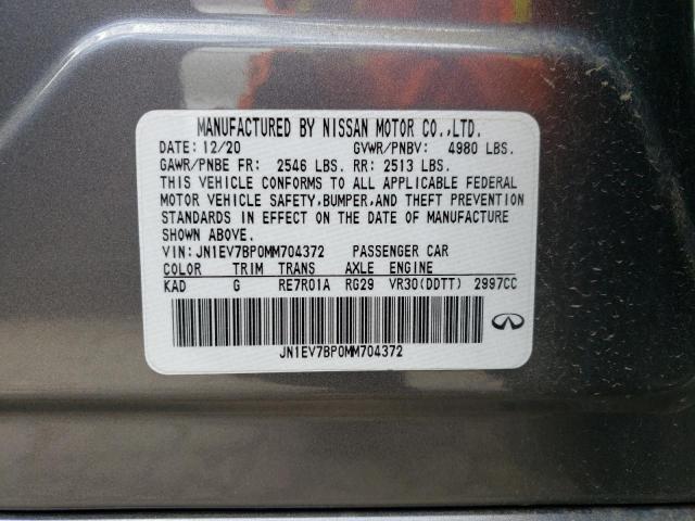 Aukcja sprzedaży 2021 Infiniti Q50 Luxe, vin: JN1EV7BP0MM704372, numer aukcji: 44268443