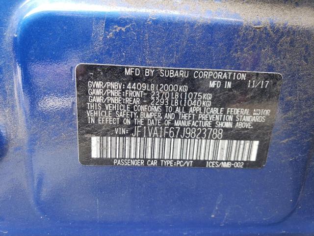 Aukcja sprzedaży 2018 Subaru Wrx Limited, vin: JF1VA1F67J9823788, numer aukcji: 44460753