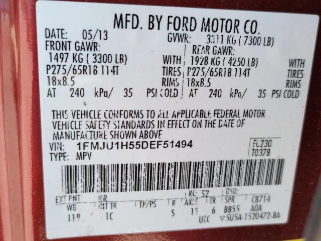 Aukcja sprzedaży 2013 Ford Expedition Xlt, vin: 1FMJU1H55DEF51494, numer aukcji: 44685483