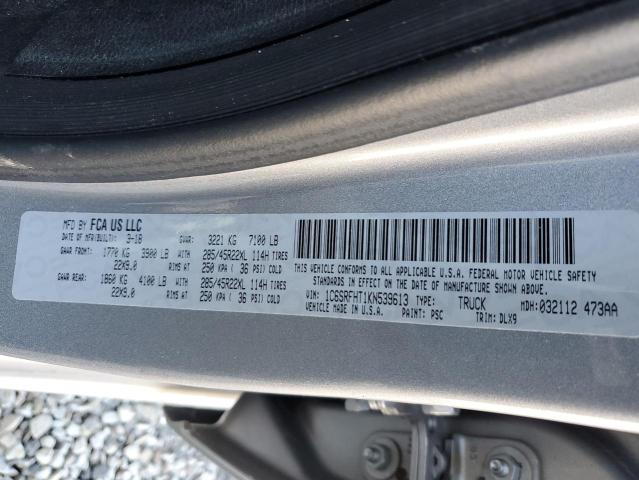 Aukcja sprzedaży 2019 Ram 1500 Limited, vin: 1C6SRFHT1KN539613, numer aukcji: 44865233