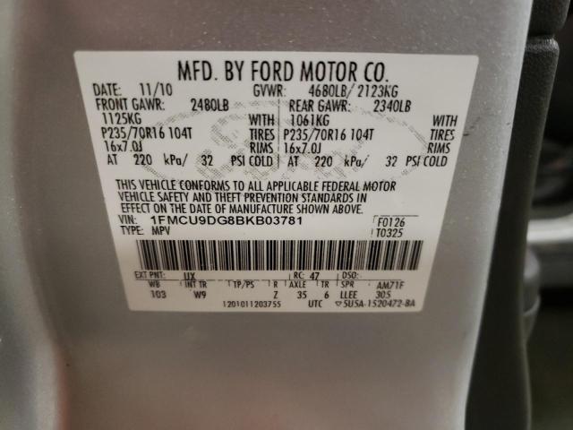 Продаж на аукціоні авто 2011 Ford Escape Xlt, vin: 1FMCU9DG8BKB03781, номер лоту: 43912503