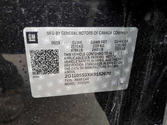 Продажа на аукционе авто 2019 Chevrolet Impala Premier, vin: 2G1105S3XK9152670, номер лота: 43318863