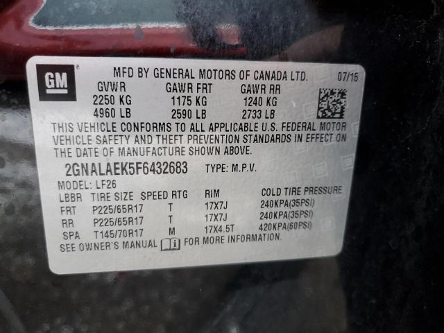 43917033 :رقم المزاد ، 2GNALAEK5F6432683 vin ، 2015 Chevrolet Equinox Ls مزاد بيع