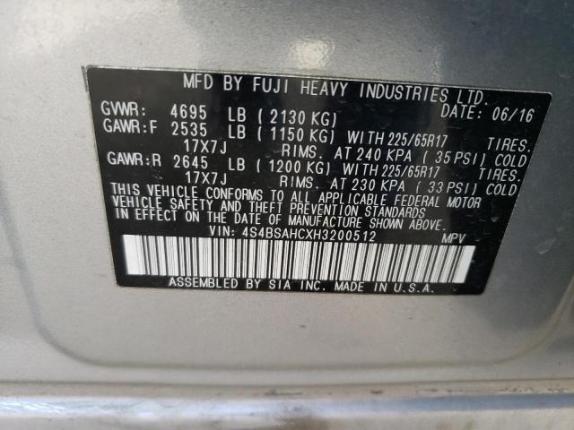 Продаж на аукціоні авто 2017 Subaru Outback 2.5i Premium, vin: 4S4BSAHCXH3200512, номер лоту: 44454823