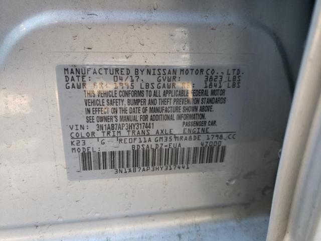 Aukcja sprzedaży 2017 Nissan Sentra S, vin: 3N1AB7AP3HY317441, numer aukcji: 44850223
