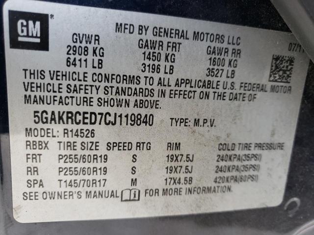 Aukcja sprzedaży 2012 Buick Enclave, vin: 5GAKRCED7CJ119840, numer aukcji: 43424123