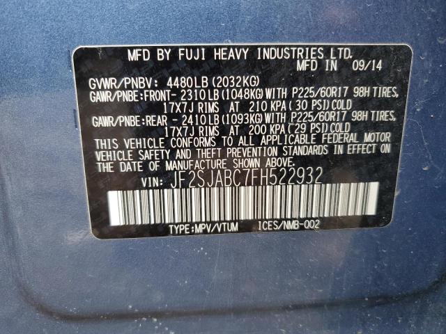Aukcja sprzedaży 2015 Subaru Forester 2.5i, vin: JF2SJABC7FH522932, numer aukcji: 44680433