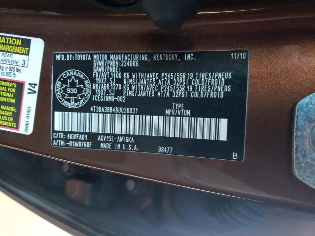 Продажа на аукционе авто 2011 Toyota Venza, vin: 4T3BA3BB4BU020031, номер лота: 44724873