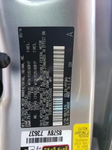 Aukcja sprzedaży 2014 Toyota Sienna Xle, vin: 5TDYK3DC1ES495400, numer aukcji: 44111703