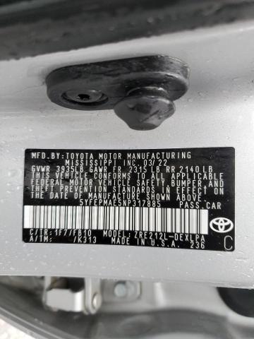 Aukcja sprzedaży 2022 Toyota Corolla Le, vin: 5YFEPMAE5NP317885, numer aukcji: 44995943