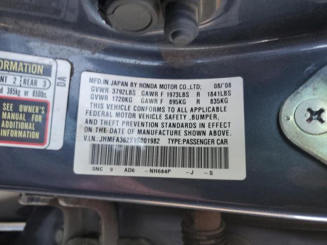 Aukcja sprzedaży 2009 Honda Civic Hybrid, vin: JHMFA362X9S001982, numer aukcji: 45034123