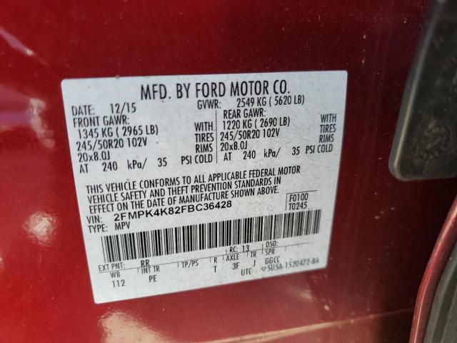 Продажа на аукционе авто 2015 Ford Edge Titanium, vin: 2FMPK4K82FBC36428, номер лота: 43687623