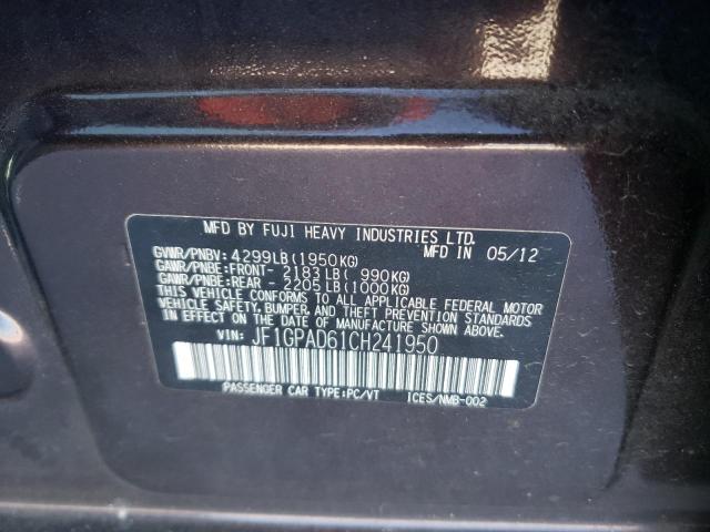 Aukcja sprzedaży 2012 Subaru Impreza Premium, vin: JF1GPAD61CH241950, numer aukcji: 45037633