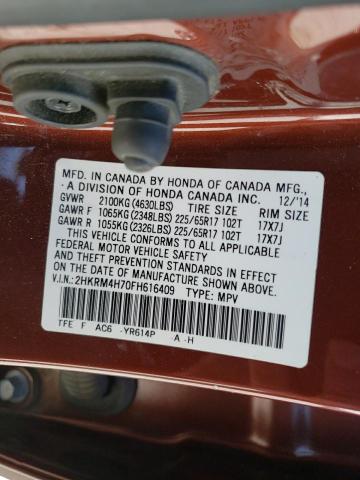 Aukcja sprzedaży 2015 Honda Cr-v Exl, vin: 2HKRM4H70FH616409, numer aukcji: 45261043