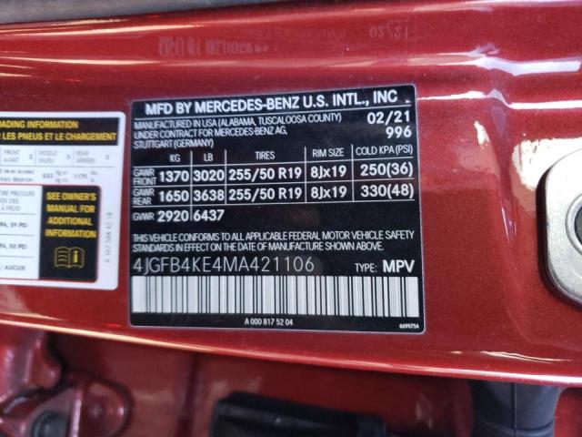 Aukcja sprzedaży 2021 Mercedes-benz Gle 350 4matic, vin: 4JGFB4KE4MA421106, numer aukcji: 44633173