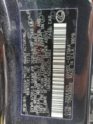2016 Lexus Es 350 მანქანა იყიდება აუქციონზე, vin: 58ABK1GG9GU003983, აუქციონის ნომერი: 45039063