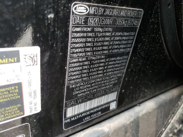 Aukcja sprzedaży 2021 Land Rover Range Rover Sport Hst, vin: SALWS2RU6MA753465, numer aukcji: 45081693