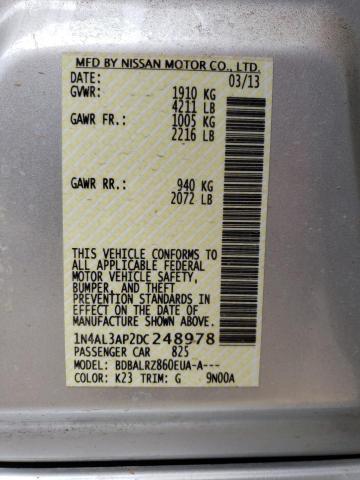 Aukcja sprzedaży 2013 Nissan Altima 2.5, vin: 1N4AL3AP2DC248978, numer aukcji: 43766113
