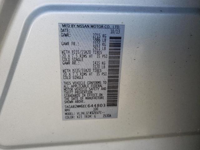Aukcja sprzedaży 2014 Nissan Pathfinder S, vin: 5N1AR2MM6EC644803, numer aukcji: 45091943