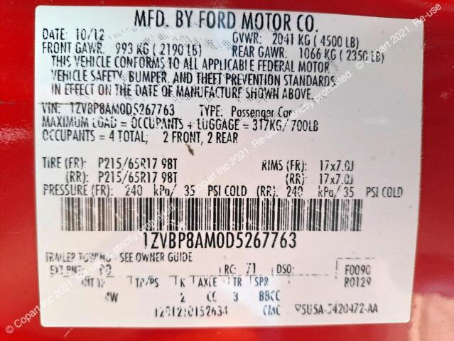Aukcja sprzedaży 2013 Ford Mustang, vin: 1ZVBP8AM0D5267763, numer aukcji: 45136553