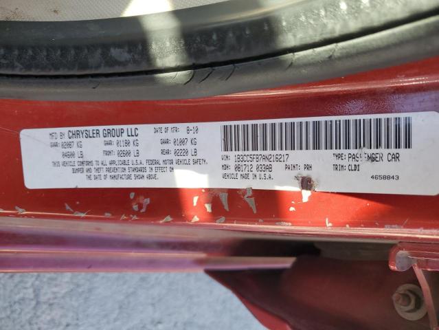 43548713 :رقم المزاد ، 1B3CC5FB7AN216217 vin ، 2010 Dodge Avenger R/t مزاد بيع