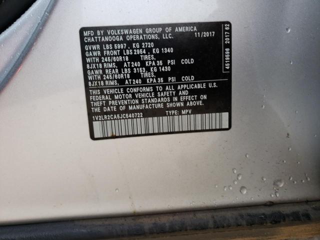 Aukcja sprzedaży 2018 Volkswagen Atlas Se, vin: 1V2LR2CA5JC540722, numer aukcji: 45176783
