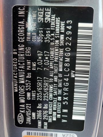 Aukcja sprzedaży 2021 Kia Sorento Lx, vin: 5XYRG4LC8MG022943, numer aukcji: 43607533