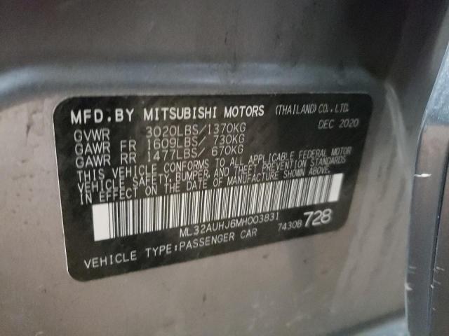 Aukcja sprzedaży 2021 Mitsubishi Mirage Es, vin: ML32AUHJ6MH003831, numer aukcji: 45140253