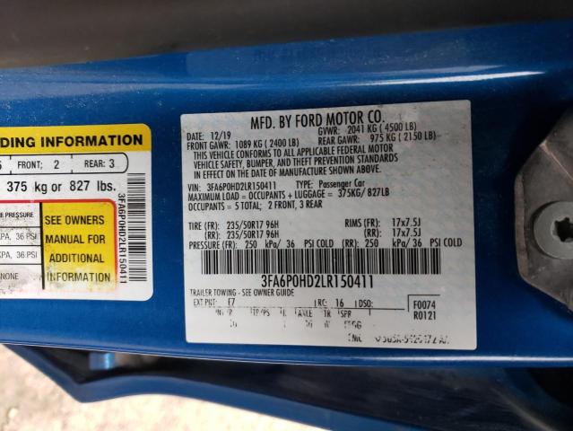 Aukcja sprzedaży 2020 Ford Fusion Se, vin: 3FA6P0HD2LR150411, numer aukcji: 44752403