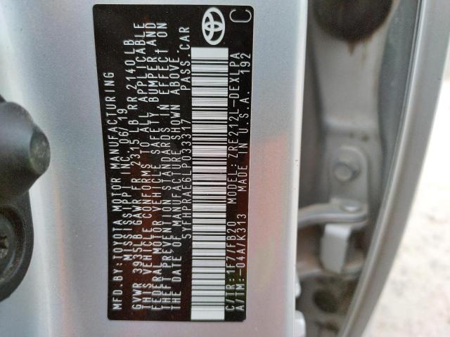 Aukcja sprzedaży 2020 Toyota Corolla Le, vin: 5YFHPRAE6LP033317, numer aukcji: 44998463
