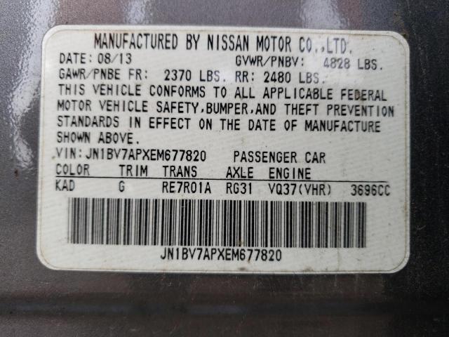 Продажа на аукционе авто 2014 Infiniti Q50 Base, vin: JN1BV7APXEM677820, номер лота: 45202613
